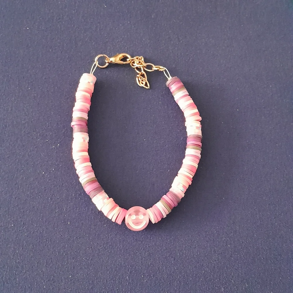Colorful Kids Bracelet with Smiley Bead